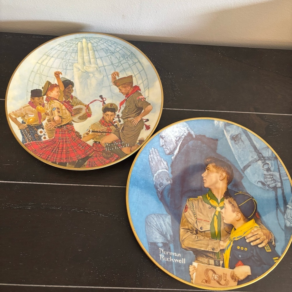 Normal Rockwell Scouting Plates 8.5 In "Our Heritage"‎ And "A Good Sign…"